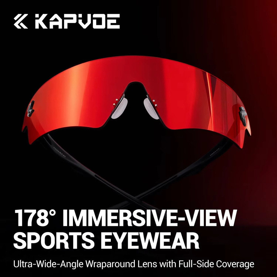 Kapvoe Sportsonnenbrille, Herren, Kunststoff, Wrap - Bild 3