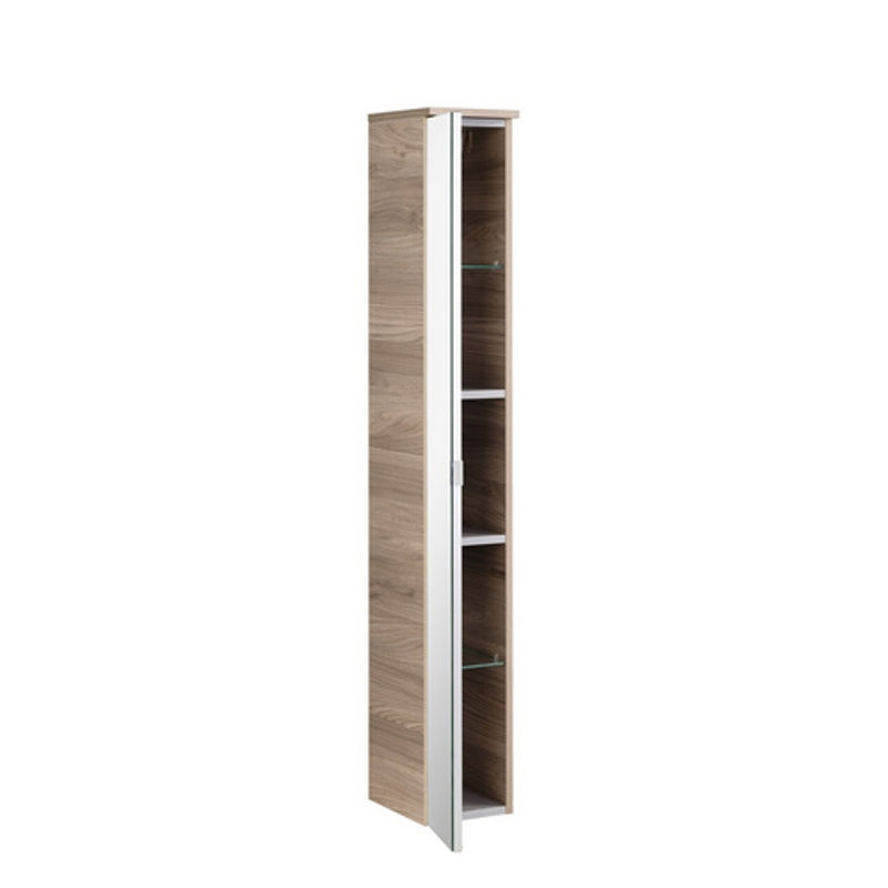 Fackelmann Bad-Hochschrank Luxor braun mit verspiegelter Tür und Soft-Close-Funktion, B/T/H: 20,5 x 26,5 x 139,5 cm - Bild 2