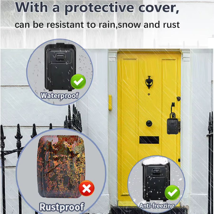 Tuya Smart Key Box Bluetooth-Schlüsselsafe in Schwarz mit digitaler Code-Entriegelung und Smart Life App-Kompatibilität für die sichere Schlüsselaufbewahrung, B/H/T: 13,5 x 9,0 x 6,5 cm - Bild 5