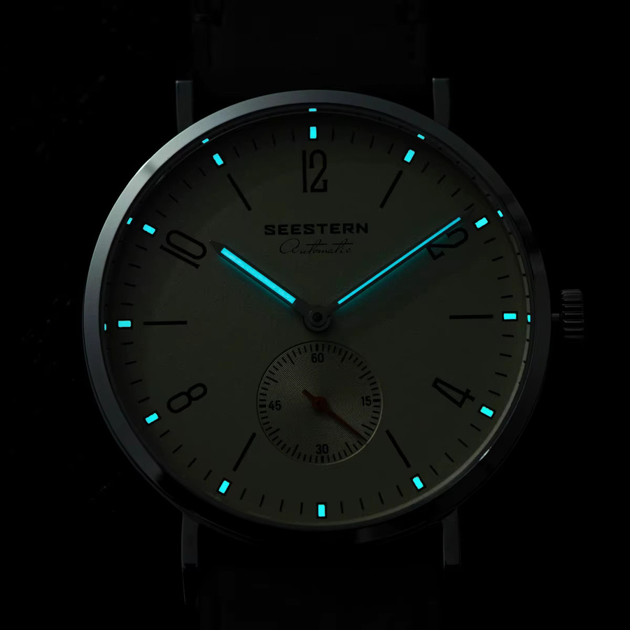 Seestern Armbanduhr, Automatik, Edelstahl, Blau, Leder, Herren - Bild 3