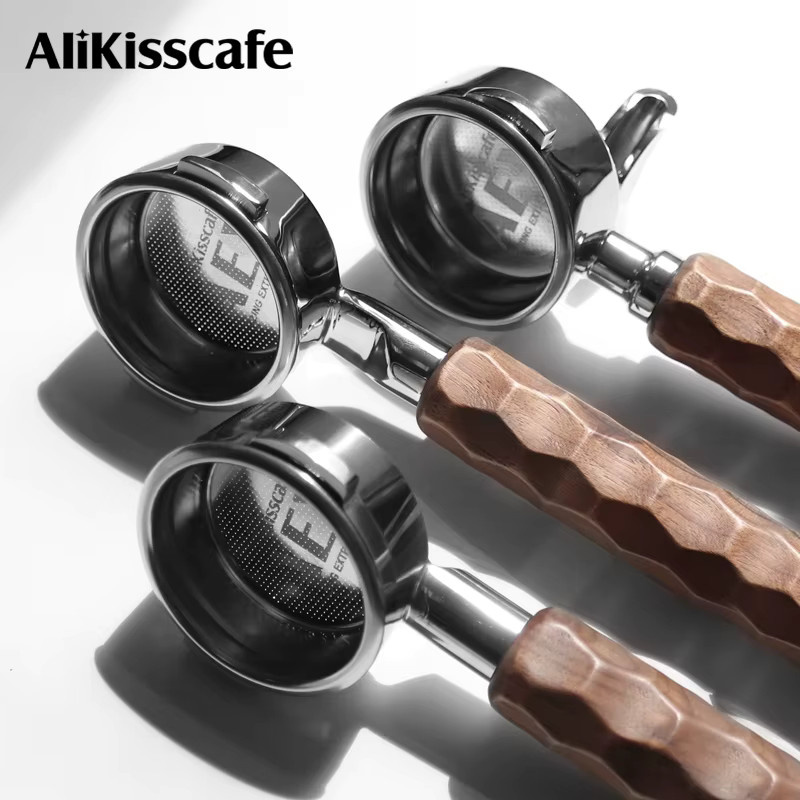 ALIKISSCAFE 58 mm Nackter Siebträger mit Doppel-Auslauf aus Edelstahl für E61, Gaggia, Hibrew H10a und Breville 920 Espresso Zubehör - Bild 4