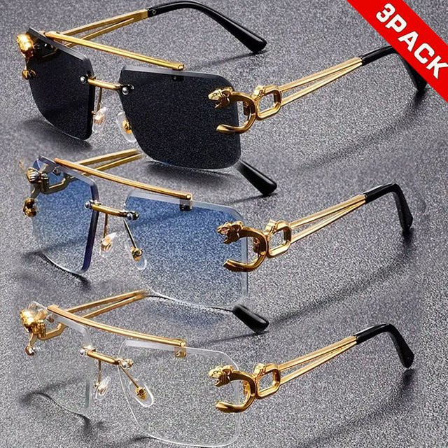 Hindfield Brille, randlos, quadratisch, Metall, Unisex - Bild 1
