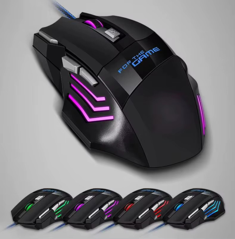 NexusClick RGB Gaming-Maus mit 7 Tasten, 2400 DPI, USB-Anschluss, Schwarz - Bild 4