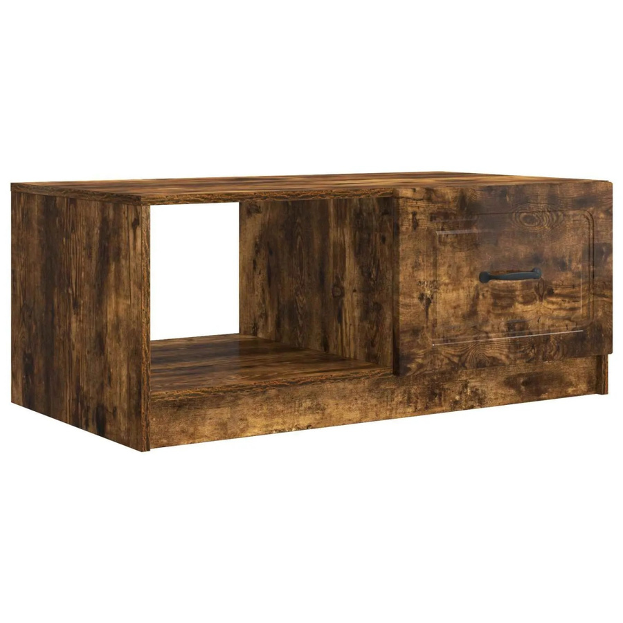 vidaXL Couchtisch aus Holzwerkstoff in Geräucherte Eiche, modern und rechteckig, B/T/H: 90 x 50 x 37 cm - Bild 2