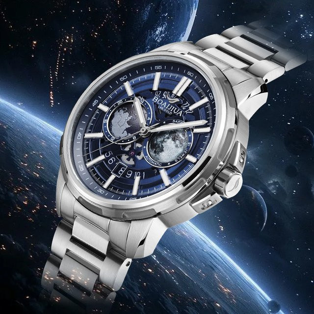 BORIAGE Armbanduhr Automatik, Edelstahl, Schwarz, Herren - Bild 1