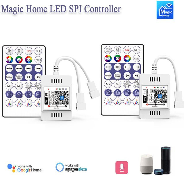 CENFAYA Magic Home LED SPI Controller mit WiFi, Bluetooth und IR Fernbedienung für WS2812B, WS2811 und SK6812 RGBIC adressierbare Pixel mit Musik Sync - Bild 1