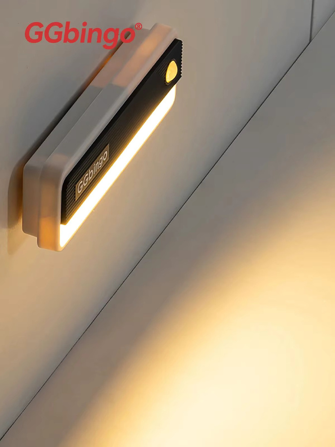 GGbingo Nachtlicht mit Bewegungssensor und Typ-C Ladung, Warmweiß 2700K, Wandlampe für Schrank und Schlafzimmer, Weiß - Bild 6