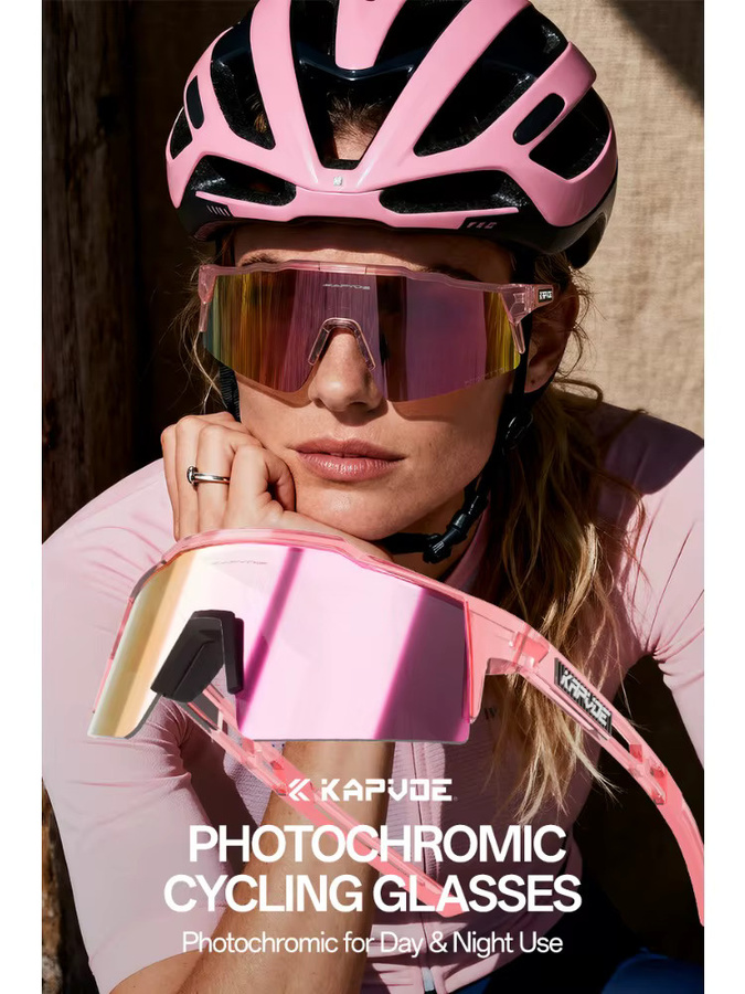 Kapvoe Sportsonnenbrille, Vollrand, pink, Damen, Kunststoff - Bild 6