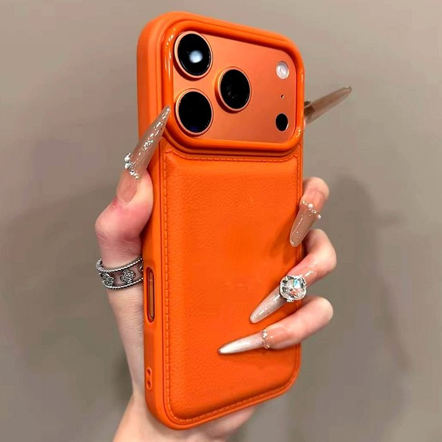 NMEGOU Drum Cortex Handyhülle für iPhone 17 Air 16 15 14 13 12 11 Pro Max Plus, stoßfeste Schutzhülle in Schwarz und Orange - Bild 1