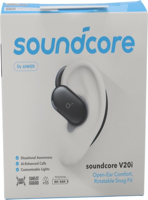 Anker Soundcore V20i Open-Ear True Wireless Ohrhörer in Schwarz mit Bluetooth 5.4 und IP55 Schutz - Bild 1
