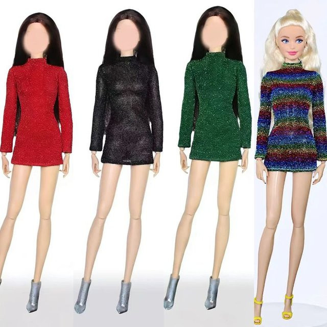 Barbie Prinzessinnenkleid, Outfit, Grün, Rosa, Schwarz, Rot - Bild 1