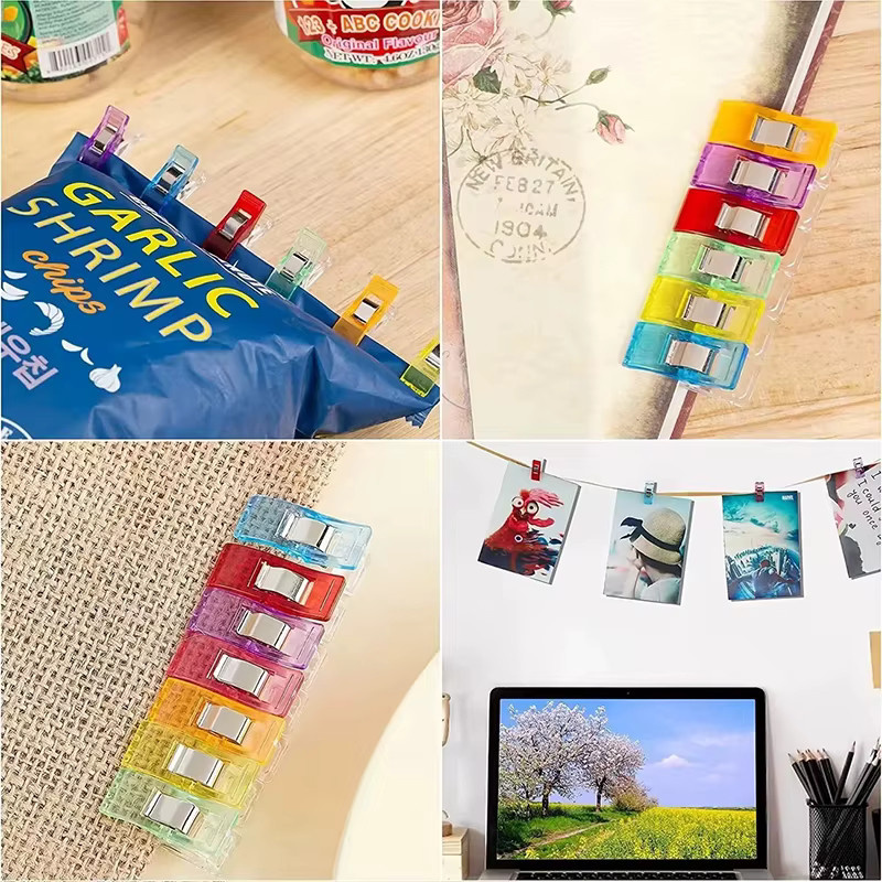 50 Stück Bunte Mehrzweck-Nähclips aus Kunststoff für Handarbeit, Häkeln und Stricken in Multicolor und Purple - Bild 2