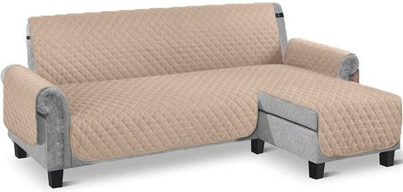 Waschbarer Anti-Rutsch-Sofabezug für L-Shape Ecksofas in Beige, B/B: 240 x 270 cm - Bild 1