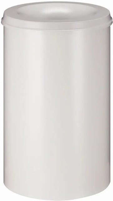 PROREGAL Selbstlöschender Papierkorb und Abfallsammler aus Metall, Weiß, Höhe: 72 cm, Durchmesser: 47 cm, 110 Liter - Bild 1