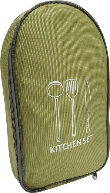 Koogeelife Camping Kochgeschirr Aufbewahrungstasche für Outdoor Kochutensilien in Braun und Grün - Bild 1