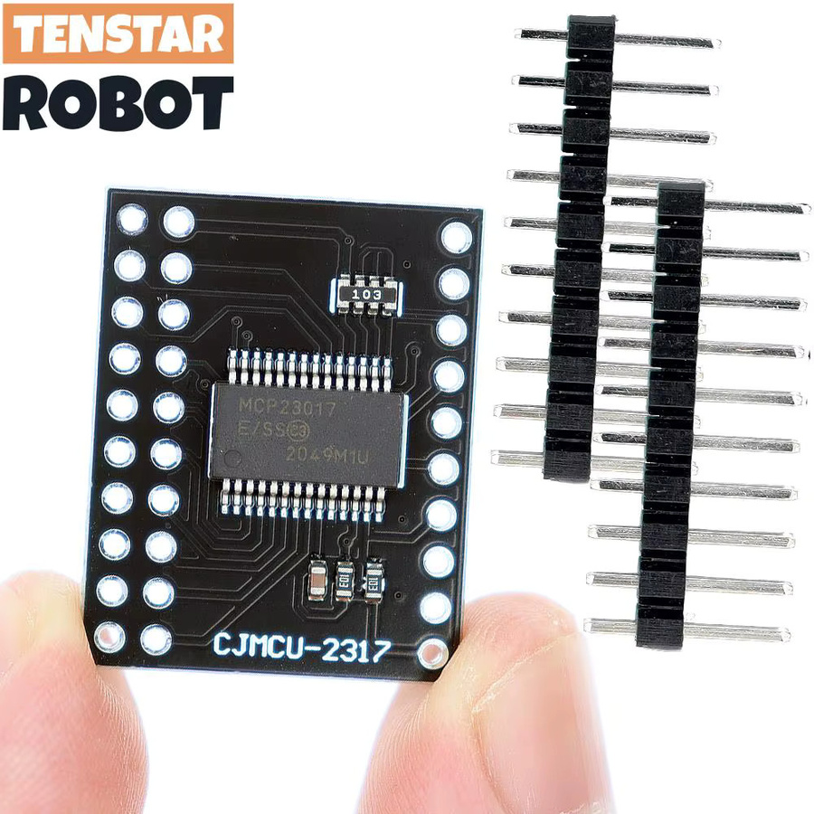 TENSTAR 2 Stück MCP23017 Serielles Schnittstellenmodul IIC I2C SPI Bidirektionaler 16-Bit I/O Expander in Schwarz - Bild 2