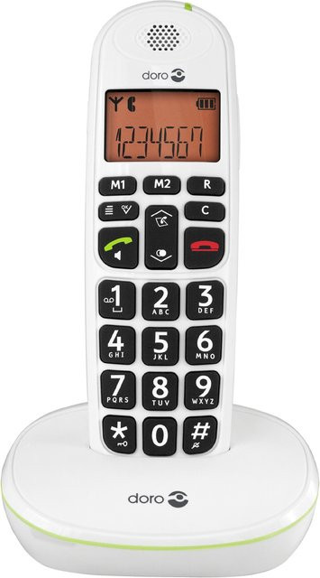 Doro PhoneEasy 100w Schnurloses DECT-Telefon mit Großtasten in Weiß - Bild 1