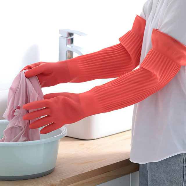 INMAICH Reinigungshandschuhe aus Latex in Rot für Haushalt und Küche - Bild 1