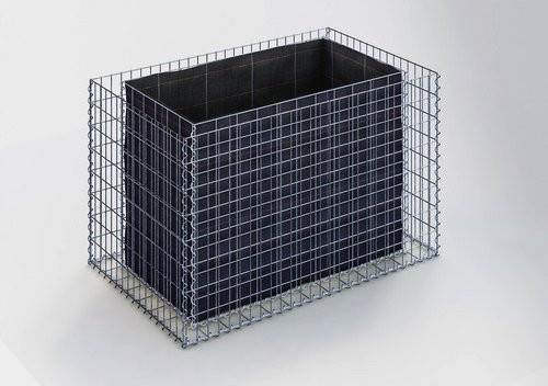 Gabiona Eckiges Gabionen-Hochbeet aus silberfarbenem Stahl B/T/H: 130 x 80 x 80 cm - Bild 2