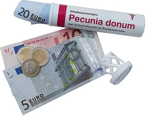 Pecunia donum Geschenkeröhrchen Modern Times in Weiß - Bild 1