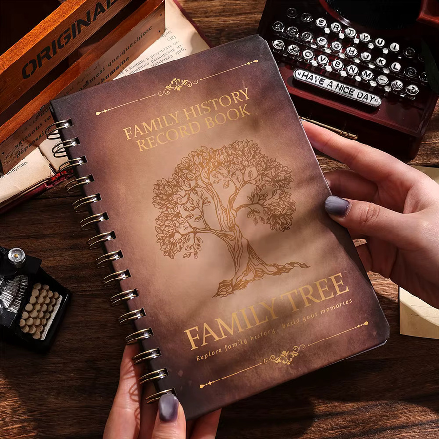 Family History Tree Record Book: Dein Leitfaden zur Erstellung deiner Genealogie und zur Nachzeichnung deiner Familienherkunft, braun, 48 Blatt - Bild 2