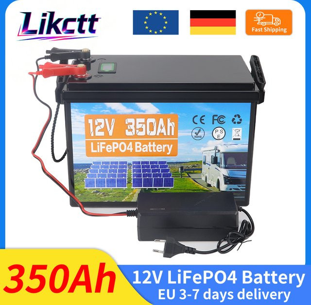 Likctt 12V 350Ah LiFePO4 Akku-Pack mit 4480Wh Kapazität für Golfcarts, Marine und Camping - Bild 1