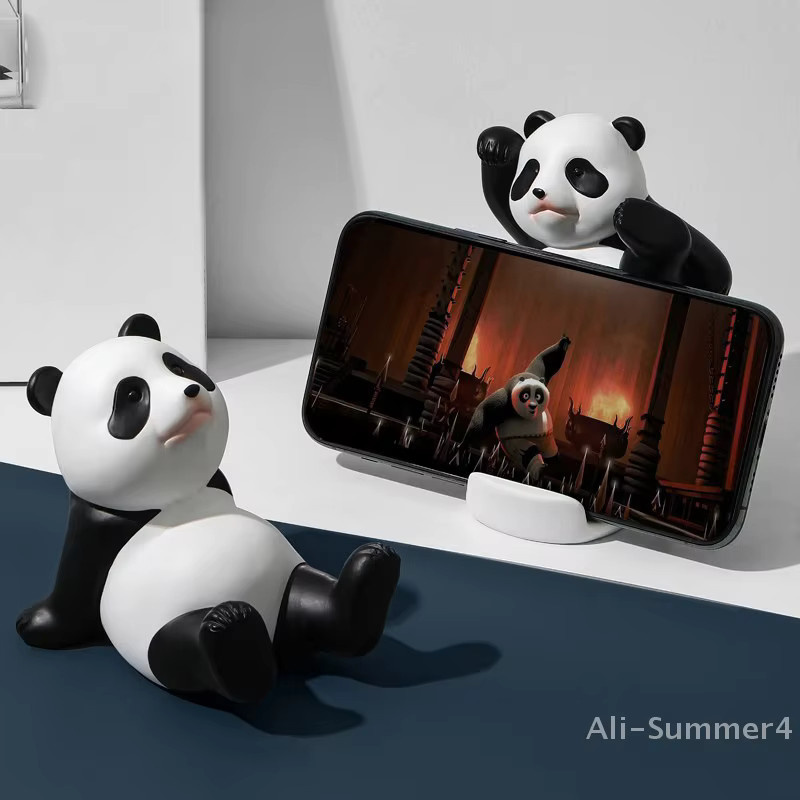Kreative Panda Handy Ständer aus Kunststoff in Weiß zur Schreibtisch Dekoration für Home Office und Zuhause - Bild 3