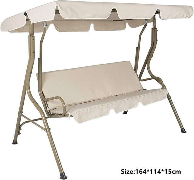 Wasserdichter Ersatz Sonnenschutz Baldachin von qingrui als Staubschutz für deine Gartenschaukel aus Polyester, Farbe: beige, B/T/H: 164 x 114 x 15 cm - Bild 1