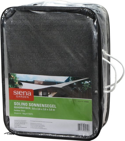 Sonnensegel Siena Garden Solino quadratisch grau B: 360 cm, T: 360 cm
