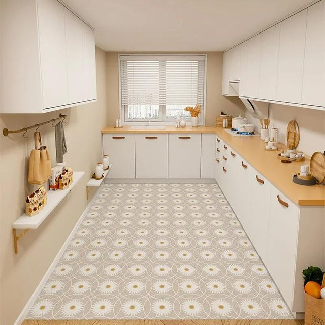Küchenbodenmatte Meixing aus Vinyl in Beige, rutschfest, wasserdicht und ölfest, B/B: 90 x 150 cm - Bild 1