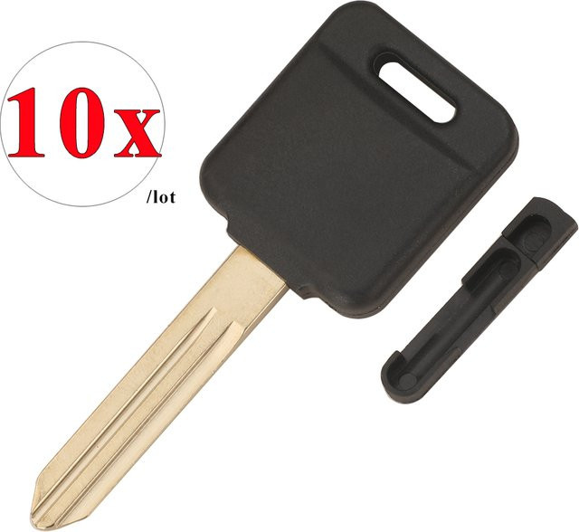 Jingyuqin 10er Set Fernbedienung Zündschlüssel Transponder Schlüssel Shell für Nissan Qashqai Tiida mit Uncut Klinge in Schwarz - Bild 1