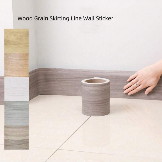 Selbstklebende Wandleiste als Sockelleiste und Zierlinie für deine Wohnzimmerdekoration, 5 m Länge, Kunststoff, Weiß - Bild 1