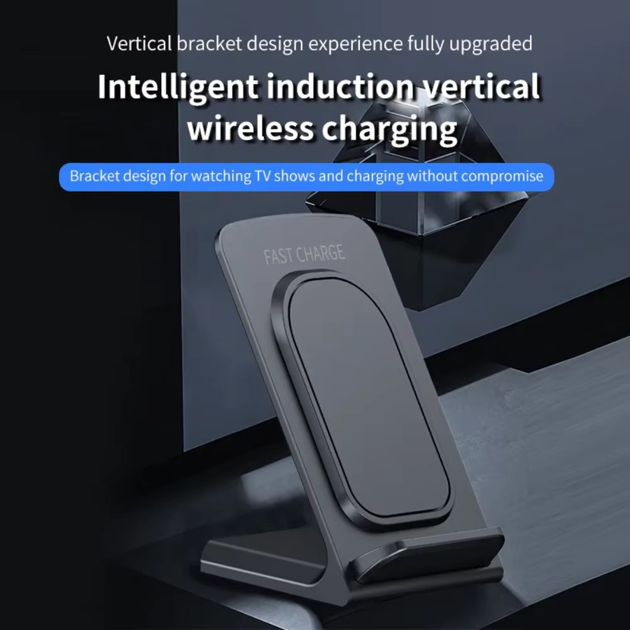 VIKEFON Drahtlose Ladestation für iPhone, Samsung und Xiaomi als Desktop-Telefonhalterung in Schwarz oder Weiß - Bild 3