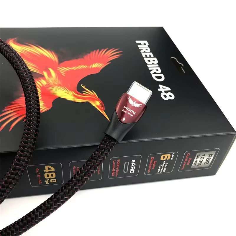 FireBird HDMI 2.1 Kabel mit 10% Silber für Ultra HD Video und HiFi Audio, 8K-10K, 48Gbps, eARC, Farbe: Schwarz/Silber - Bild 3