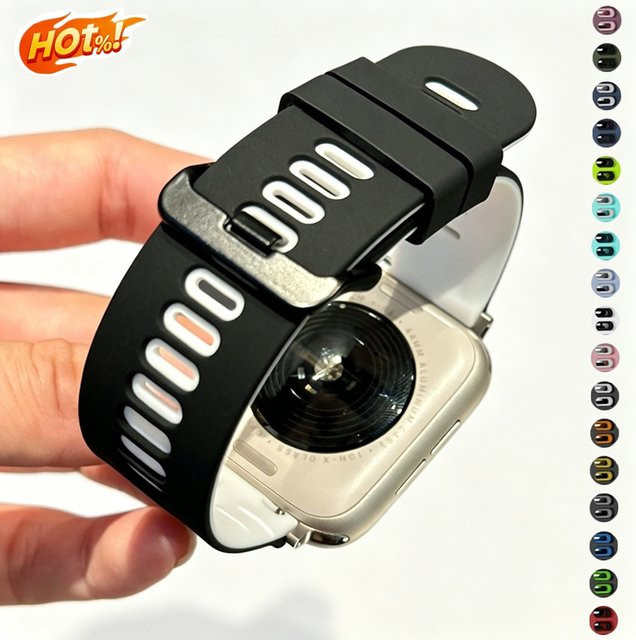 CAOWTAN Uhrenarmband Silikon, Bicolor, Unisex - Bild 1