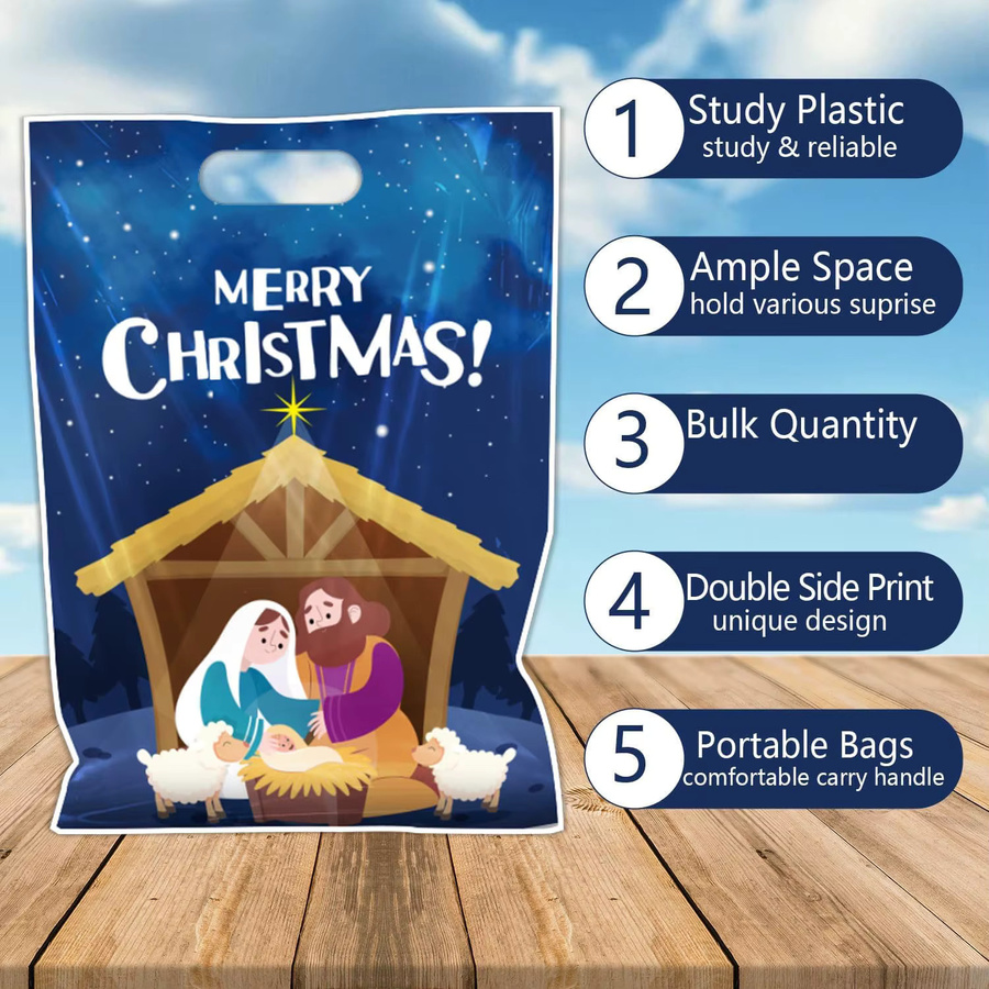 Mehrfarbige Geschenktüten mit Krippen-Motiv für Weihnachten und Kindergeburtstage - Bild 5