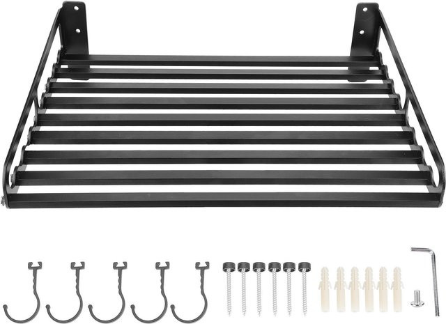 Aimo Wandmontiertes Mikrowellenregal aus Metall in Schwarz Matt, B/H: 50 x 40 cm - Bild 1