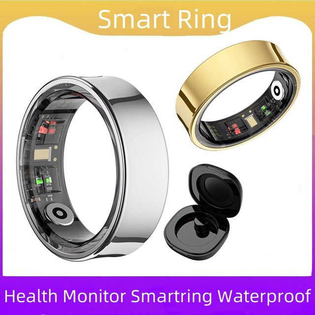 Sinbeda Smart Ring R09 Silber Unisex Fitness Tracker mit Herzfrequenz- und Hauttemperatur-Monitor, 5ATM Wasserdicht, kompatibel mit Android und iOS - Bild 1