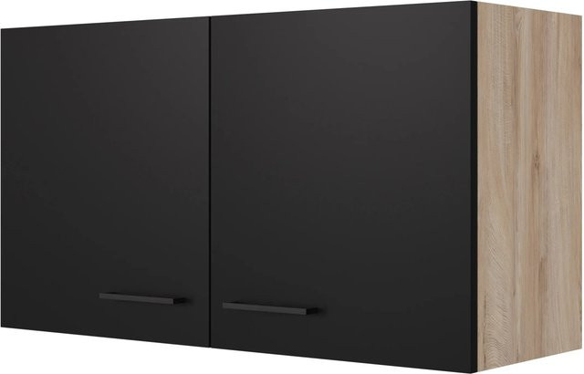 Flex-Well Küchen-Oberschrank Capri Schwarz Matt Endgrain Oak B/H/T: 100 x 54,8 x 32 cm - Bild 1