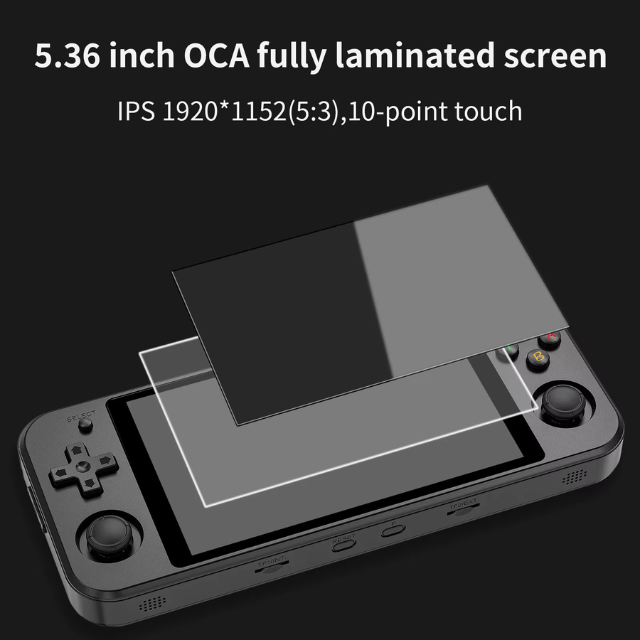 Anbernic RG552 Handheld-Spielekonsole in Schwarz mit 5,36 Zoll IPS-Bildschirm, Android und Linux Dual System sowie über 4000 Retro-Spielen - Bild 2