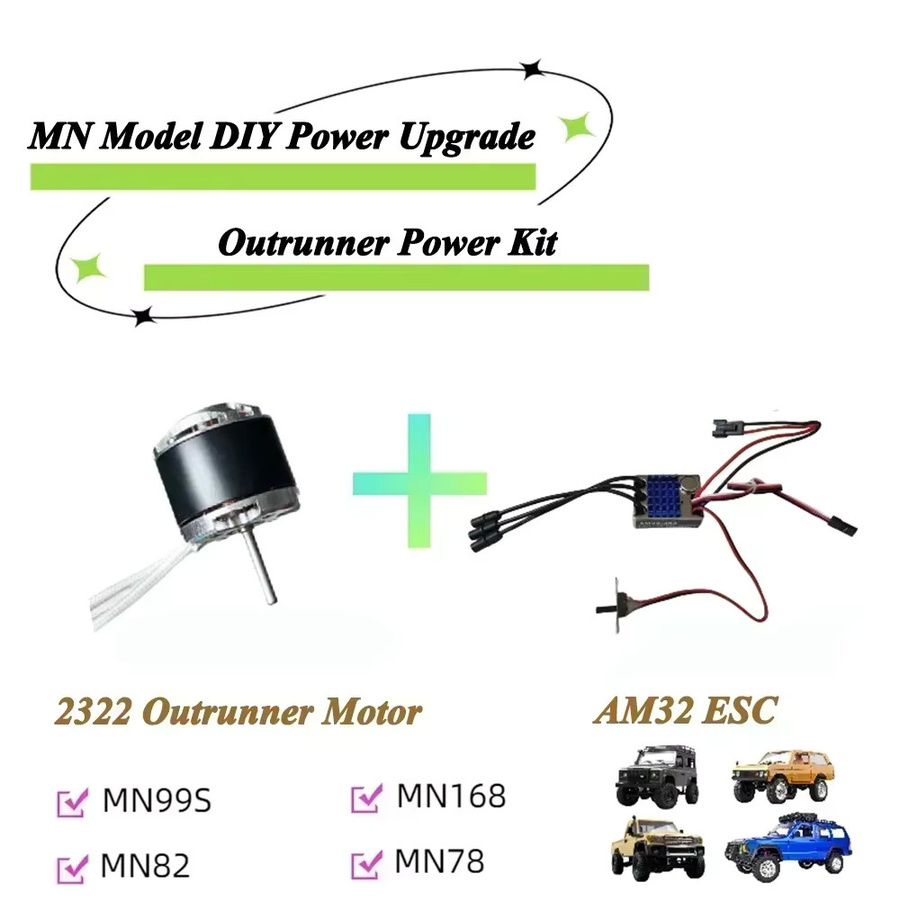 NeebRC Bürnenloser Motor Getriebe AM32 45A ESC 21G Servo 7CH TX&RX, 1:12, Metall - Bild 2