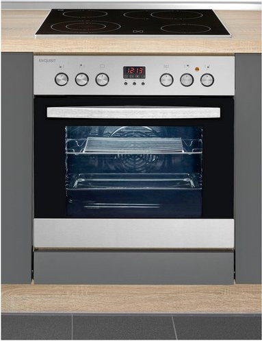 Exquisit Einbau-Herd-Set in Silber mit 4 Kochfeldern und 58 l Backofenvolumen - Bild 1