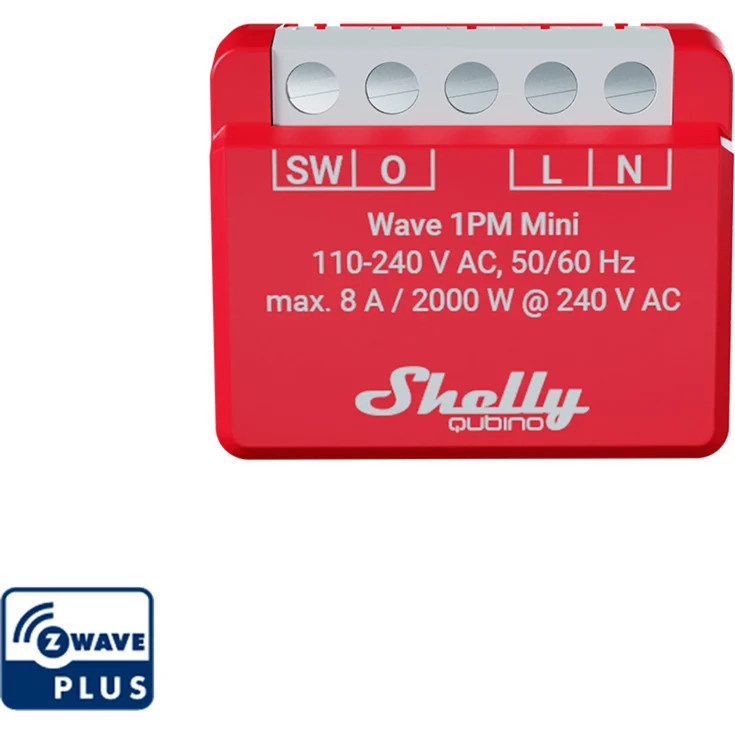 Shelly Wave 1PM Mini Relais in Rot - Bild 1