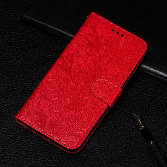 Leder-Brieftasche Flip Case für Samsung Galaxy Modelle in Rot - Bild 1