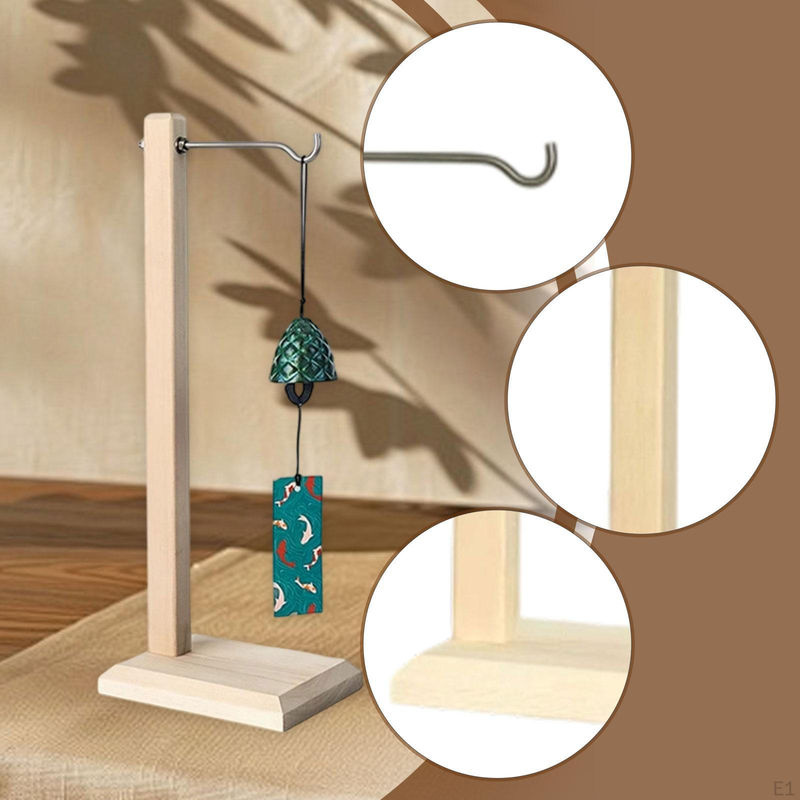 Crafttradeonline Windspiel-Ausstellungsständer und Desktop-Organizer aus Holz und Metall in Braun und Beige - Bild 3