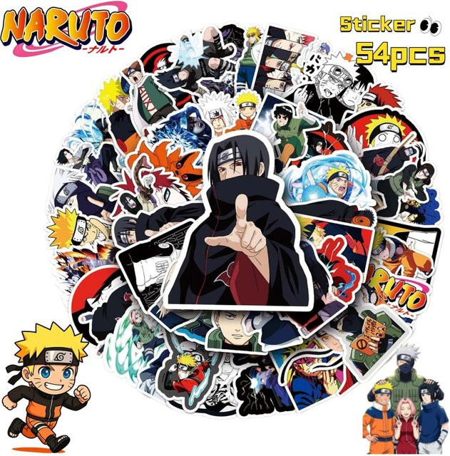 Naruto Graffiti-Aufkleber, 54-teiliges Set, quadratisch, wasserfest - Bild 1