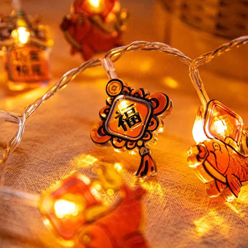 LED Lichterkette mit 10 Leuchten für das Chinesische Frühlingsfest, Warmweiß, 1,6 m Länge - Bild 3