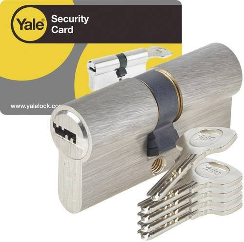 Yale Y002 06883 Profil-Doppelzylinder mit Bohrschutz in Silber, Länge: 31 mm / 31 mm - Bild 1