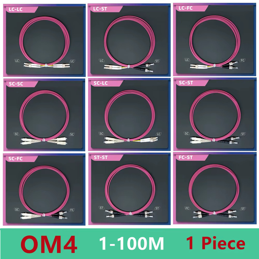 OM4 Multimode Glasfaser-Patchkabel LC-LC Duplex 10 Gigabit Pink - Bild 2