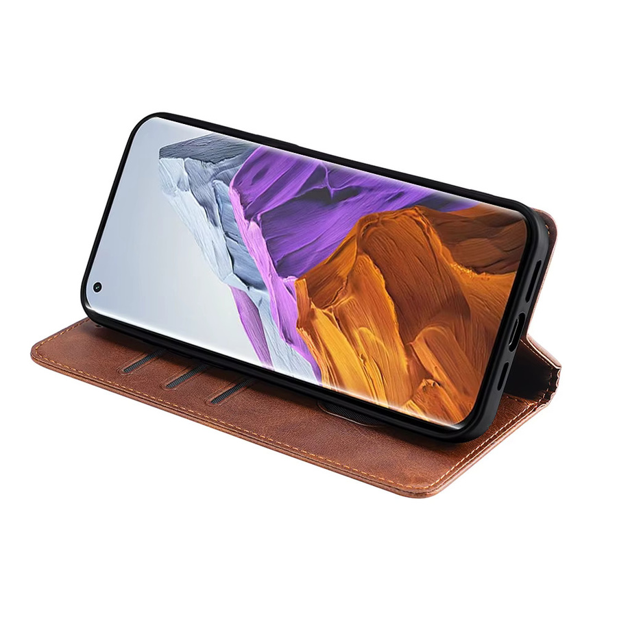 Magnetische Business Leder Flip Case Handyhülle für Xiaomi 12 12S 12T 12X 11T 11X 11 Pro Ultra 11 Lite 5G mit Kartenfächer in Schwarz und Braun - Bild 3